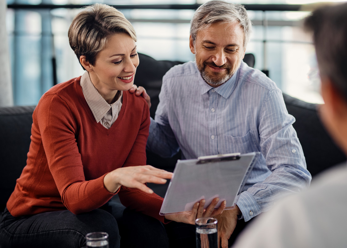 Couple discussing their retirement plans